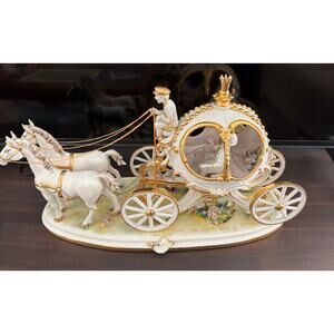 Italian Porcelain Large statue Capodimonte swarovski Centerpiece Villari signed